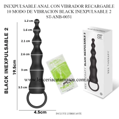 ST INEXPULSABLE ANAL CON VIBRADOR RECARGABLE 10 MODO DE VIBRACION BLACK INEXPULSABLE 2 ST-ANB-0031