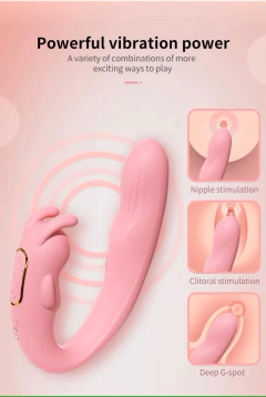 ST DOBLE ESTIMULADOR U CON 10 MODOS DE VIBRACION RECARGABLE 2 MOTOR MELANY ST-CP-0024 - tienda online