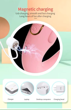 ST DOBLE ESTIMULADOR U CON 10 MODOS DE VIBRACION RECARGABLE 2 MOTOR MELANY ST-CP-0024