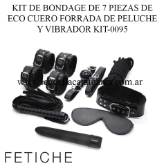 ST KIT BONDAGE 7 PIEZAS ECO CUERO + VIBRADOR NEGRO ST-KIT-0095 BLACK