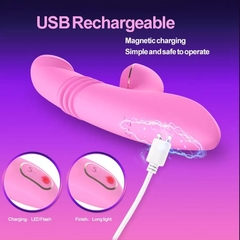 ST DOBLE ESTIMULADOR CON SUCCIONADOR DE CLITORIS Y MOVIMIENTO RECARGABLE ST-SU-0031 - tienda online