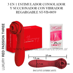 ST 3 EN 1 ESTIMULADOR CONSOLADOR Y SUCCIONADOR CON VIBRADOR REGARGABLE ST-VB-0059
