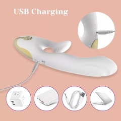 ST DOBLE ESTIMULADOR PUNTO G Y CLITORIS Y CON VIBRADOR REGARGABLE LUXURY WHITE ST-VB-0239