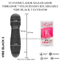 ST ESTIMULADOR MASAJEADOR VIBRADOR 7 VELOCIDADES RECARGABLE VIBE BLACK 5 ST-VB-0340