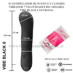 ST ESTIMULADOR DE PUNTO G Y CLITORIS VIBRADOR 7 VELOCIDADES RECARGABLE VIBE BLACK 6 ST-VB-0341
