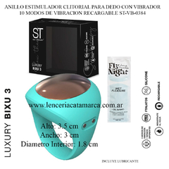 ST ANILLO ESTIMULADOR CLITORIAL PARA DEDO CON VIBRADOR 10 MODOS DE VIBRACION RECARGABLE ST-VB-0384