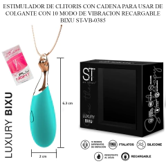 ST ESTIMULADOR DE CLITORIS CON CADENA PARA USAR DE COLGANTE CON 10 MODO DE VIBRACION RECARGABLE BIXU ST-VB-0385