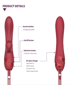 ST DOBLE ESTIMULADOR CON SUCCIONADOR DE CLITORIS Y LATIGO 2 MOTORES RECARGABLE ST-VB-0405 - CATAMARCASEX LENCERIA Y SEX SHOP