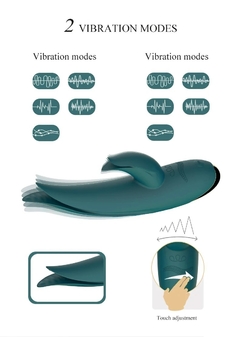 ST DOBLE ESTIMULADOR CON 9 MODOS DE VIBRACION DOS MOTORES REGARGABLE DARK GREEN VIBRO 4 ST-VB-0457 - CATAMARCASEX LENCERIA Y SEX SHOP