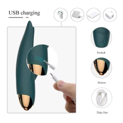 ST DOBLE ESTIMULADOR CON 9 MODOS DE VIBRACION DOS MOTORES REGARGABLE DARK GREEN VIBRO 4 ST-VB-0457 - tienda online