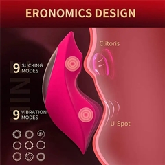 ST DOBLE ESTIMULADOR DE CLITORIS CON SUCCIONADOR Y VAGINA PARA TANGA RECARGABLE CON CONTROL REMOTO MAJO 4 ST-WE-0060 - CATAMARCASEX LENCERIA Y SEX SHOP