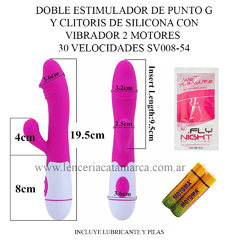 CAIMAN CONSOLADOR DOBLE ESTIMULADOR DE CLITORIS Y PUNTO G CON VIBRADOR 30 VELOCIDADES 2 MOTORES SV008-54