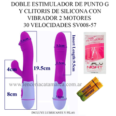 CAIMAN CONSOLADOR DOBLE ESTIMULADOR DE CLITORIS Y PUNTO G CON VIBRADOR 30 VELOCIDADES 2 MOTORES SV008-57