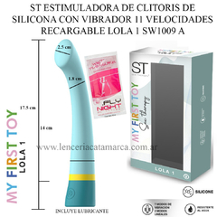 ST ESTIMULADORA DE CLITORIS DE SILICONA CON VIBRADOR 11 VELOCIDADES RECARGABLE LOLA 1 SW1009 A