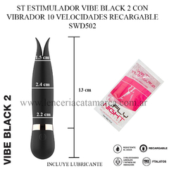 ST ESTIMULADOR VIBE BLACK 2 CON VIBRADOR 10 VELOCIDADES RECARGABLE SWD502