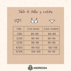 ANDRESSA CONJUNTO TRIANGULO SOFT CON BASE DE ALGODÓN Y LYCRA CON COLALESS A0110B - comprar online