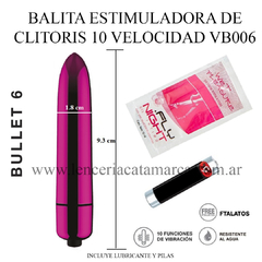 ST ESTIMULADOR BALITA CON VIBRADOR 10 VELOCIDADES SILVER BULLET 6 VB006 FUCSIA