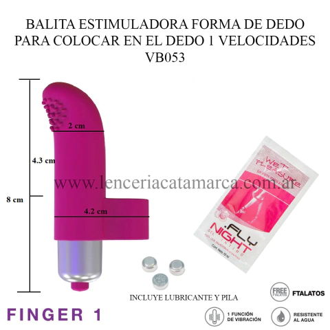 ST ESTIMULADOR PARA DEDO TEXTURADO CON VIBRADOR 1 VELOCIDAD FINGER 1 VB053