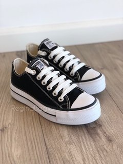 Zapatillas taylor negras de lona con plataforma