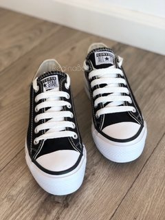 Zapatillas taylor negras de lona con plataforma - comprar online