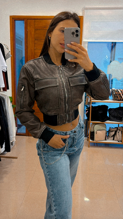 Campera Eunice gris (ecocuero) en internet