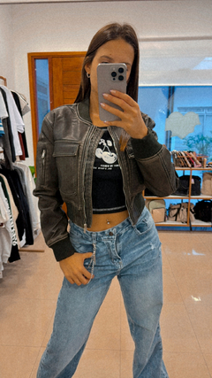 Campera Eunice verde ecocuero
