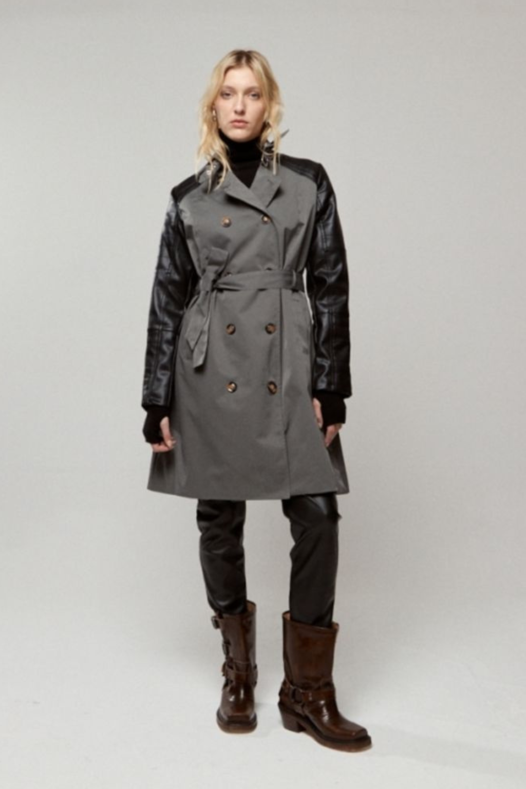Trench Copper Con Detalles En Ecocuero thumbnail 3