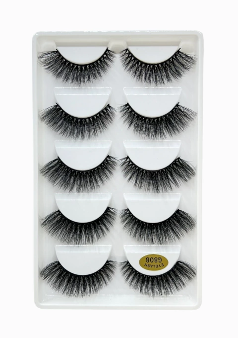 Cílios Postiços 05 Pares - Modelo G808 - Linha Premium