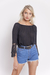 Blusa negra mangas caladas