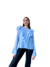 Blusa celeste volados - comprar online