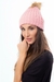 Gorro tejido pompón piel por Unidad