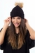 Gorro tejido pompón piel por Unidad