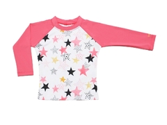 Remera de agua UV+50 , con cuerpo estampado, dibujo estrellas, Art. 24620