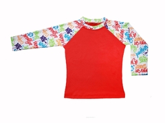 Remera de agua UV+50 , con cuerpo estampado, dibujo letras, Art. 24622 - comprar online