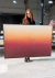 Pronta Entrega Tamanho 100x150 - Quadro Decorativo Degradê Laranja e Bordô Horizontal