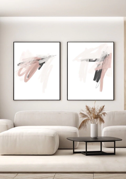 Conjunto com 2 Quadros Decorativos - Fields At Nightfall N.01 + Fields At Nightfall N.02