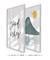 Conjunto com 2 Quadros Decorativos - Good Vibes + Paisagem Montanha