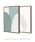 Conjunto com 2 Quadros Decorativos - Hillstone Green + Leaf Minimal Bege
