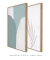 Imagem do Conjunto com 2 Quadros Decorativos - Hillstone Green + Leaf Minimal Bege