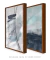 Conjunto com 2 Quadros Decorativos - Linhas Azul + Ocean - Rachel Moya | Art Studio - Quadros Decorativos