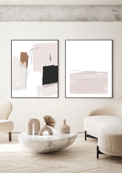 Conjunto com 2 Quadros Decorativos - Minimal Comfy N.05 + Calm Breeze
