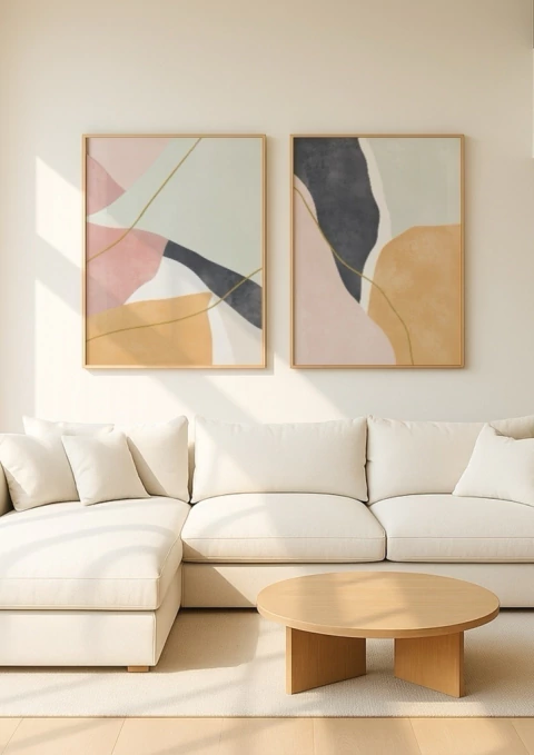 Conjunto com 2 Quadros Decorativos - Minimal N.01 + Minimal N.02