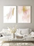 Conjunto com 2 Quadros Decorativos - Soft Minimal Rose Strokes 01 + Rose Feelings