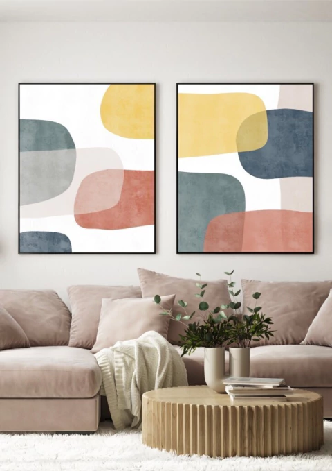 Conjunto com 2 Quadros Decorativos - Terra A + Terra B