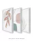 Conjunto com 3 Quadros Decorativos - Folhagem Rose + Modern Shapes 02 + Leaf Minimal Bege - Rachel Moya | Art Studio - Quadros Decorativos