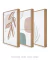 Conjunto com 3 Quadros Decorativos - Folhagem Rose + Modern Shapes 02 + Leaf Minimal Bege