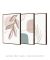 Conjunto com 3 Quadros Decorativos - Folhagem Rose + Modern Shapes 02 + Leaf Minimal Bege - loja online