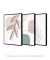 Conjunto com 3 Quadros Decorativos - Folhagem Rose + Modern Shapes 02 + Leaf Minimal Bege - loja online