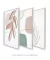 Conjunto com 3 Quadros Decorativos - Folhagem Rose + Modern Shapes 02 + Leaf Minimal Bege - comprar online