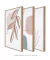 Conjunto com 3 Quadros Decorativos - Folhagem Rose + Modern Shapes 02 + Leaf Minimal Bege - loja online